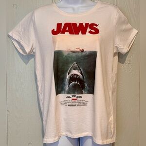 H&M White Jaws Logo Tee
